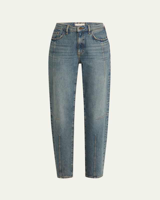 Goldie Mid-Rise Darted Straight-Leg Jeans
